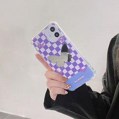 Plaid Butterfly Mirror iPhone Case