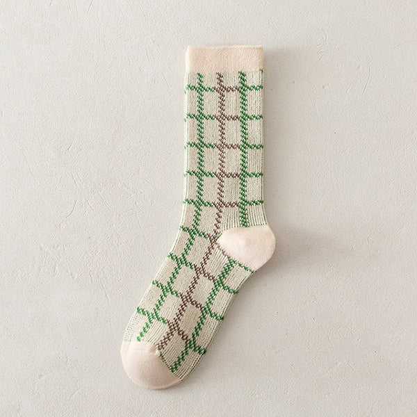 Plaid Crew Socks