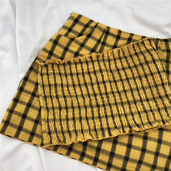 Plaid Top & Skirt Set