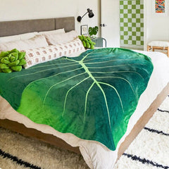 Plant Mom Aesthetic Leaf Blanket