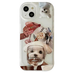 Puppy & Wine Glass iPhone Case