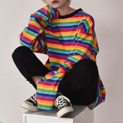 Rainbow Extra Long Sleeve Tee