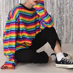 Rainbow Extra Long Sleeve Tee