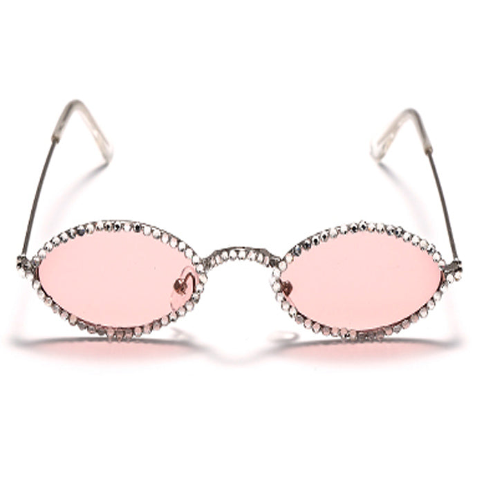 Rhinestone Oval Glasses