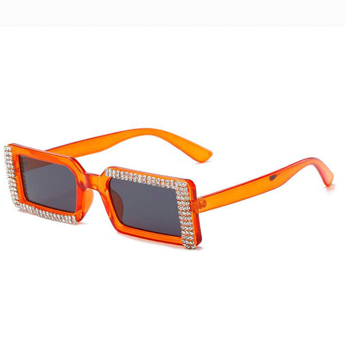 Rhinestone Rectangle Sunglasses