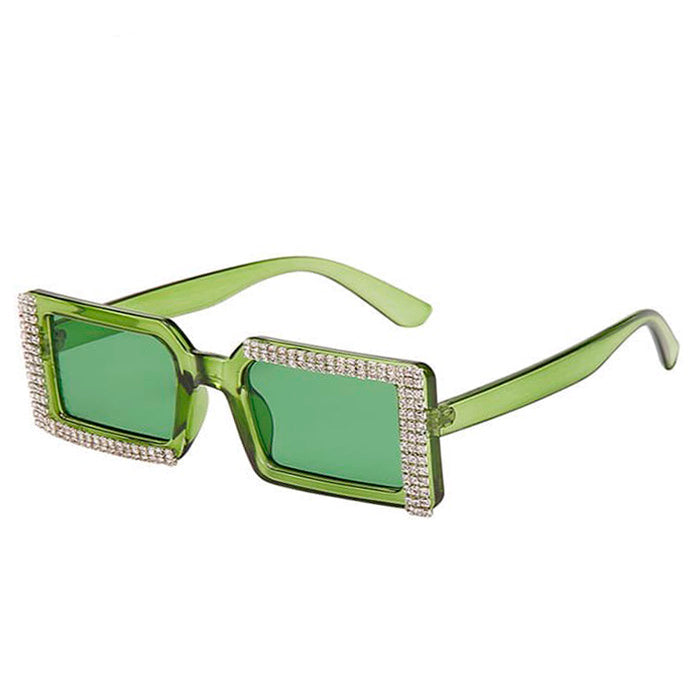 Rhinestone Rectangle Sunglasses