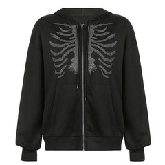 Rhinestone Skeleton Hoodie