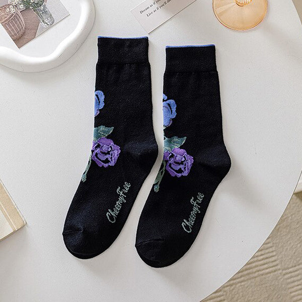 Roses Embroidery Socks