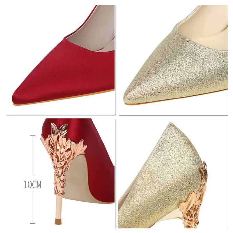 Sequin Stilettos Metal Decoration Pumps Shoes