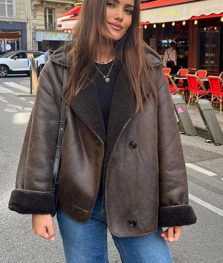 Women's Belted Thick Long Sleeves Coat