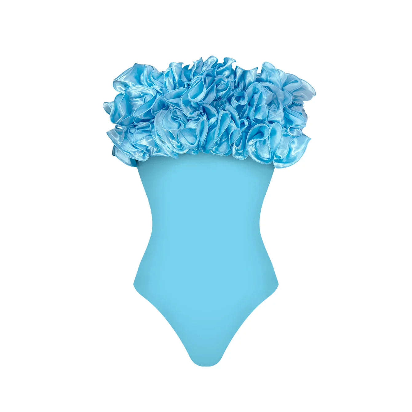 Flower Ruffle Push-Up Off-Shoulder Swimwear Set