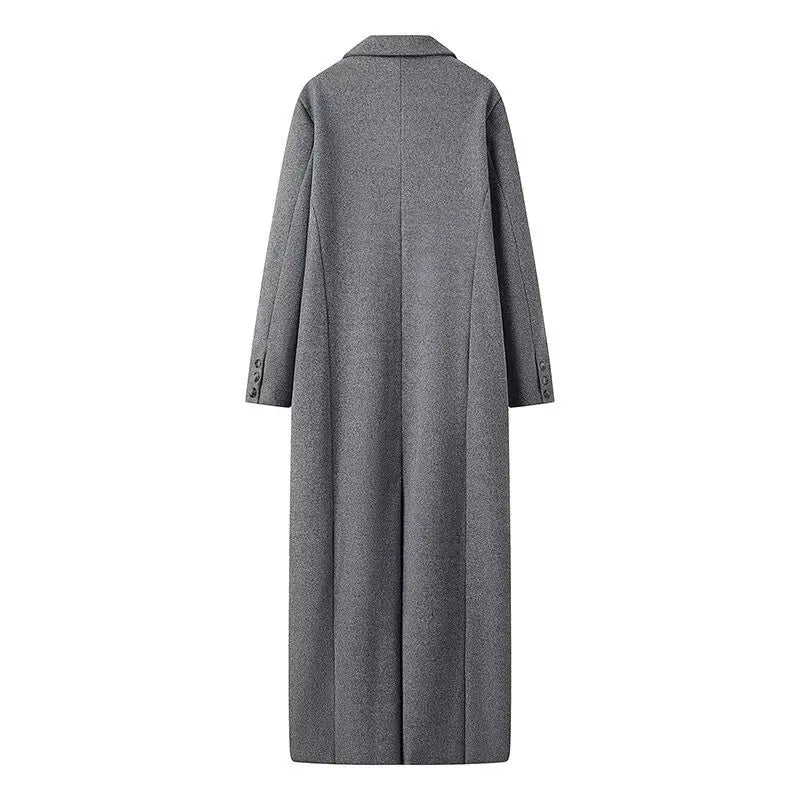 Lapel Striped Oversize Full Sleeve Long Coat