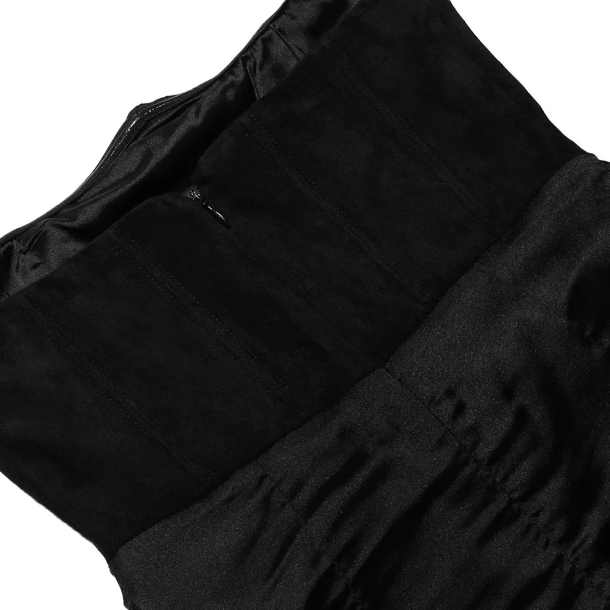 Strapless Velvet Solid Midi Dress