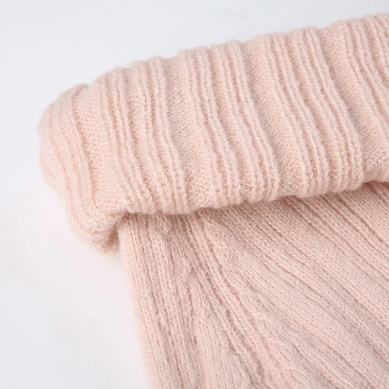 Basic Buttons Off Shoulder Knitted Sweater