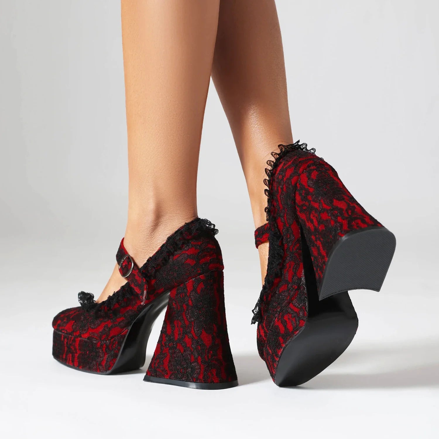 Pumps Super High Heeled Platform Lace Up Shoes