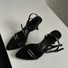 Ankle Strap Sandals Pointed Toe Stiletto Heels