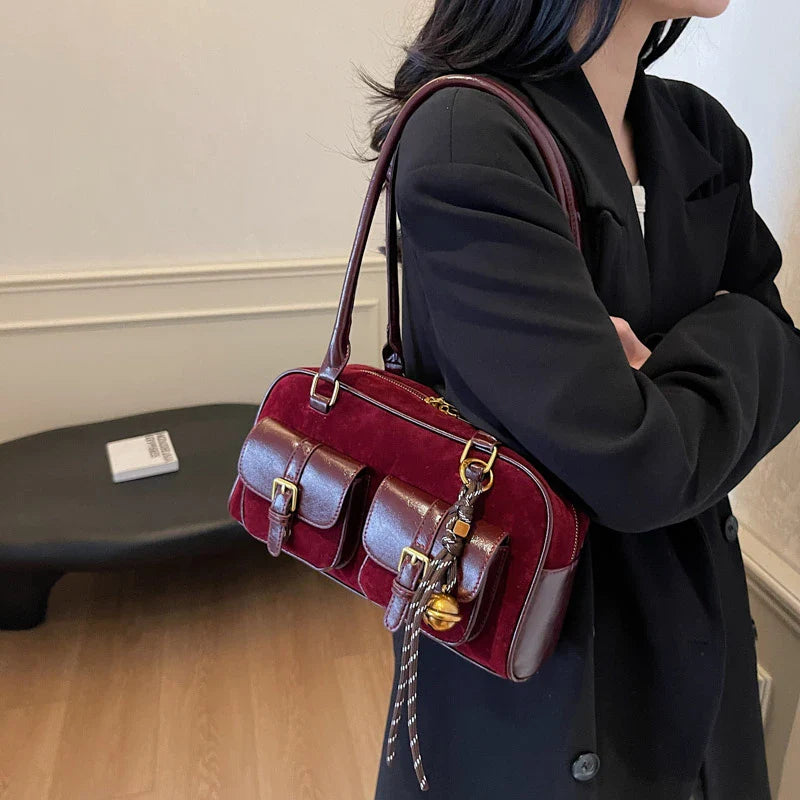 Small Double Pockets Zipper Underarm Bags