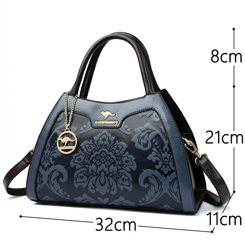 Zipper Pocket Crossbody Women Leather Shoulder Bags