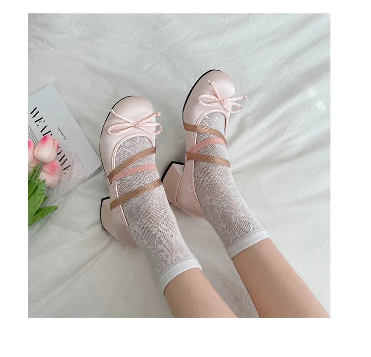 Round Toe Mary Jane Cross Strap Shoes