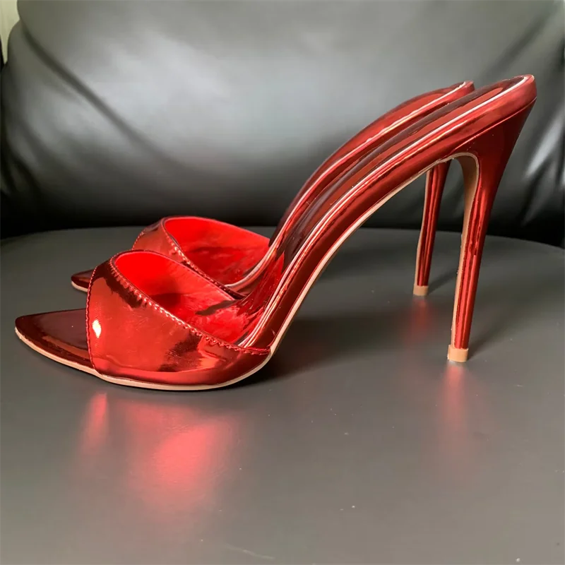 Dazzling Color Peep Toe Ladies Stiletto Sandals