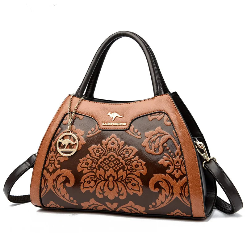 Zipper Pocket Crossbody Women Leather Shoulder Bags
