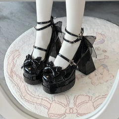 Platform High Heel Butterfly-knot Cross Strap Shoes