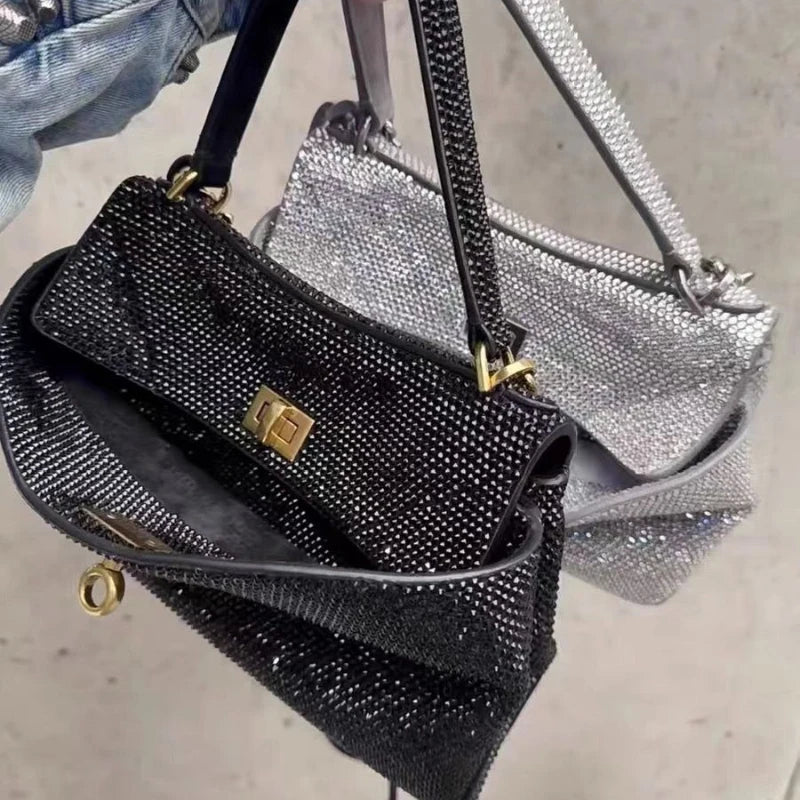 Diamond Mini Metal Lock Handbags