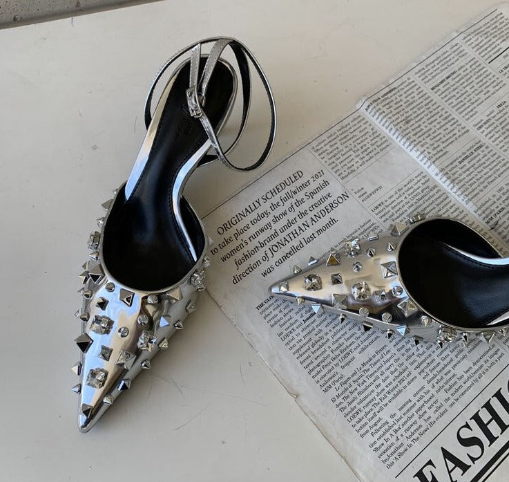 Rivet Sling-back Pumps