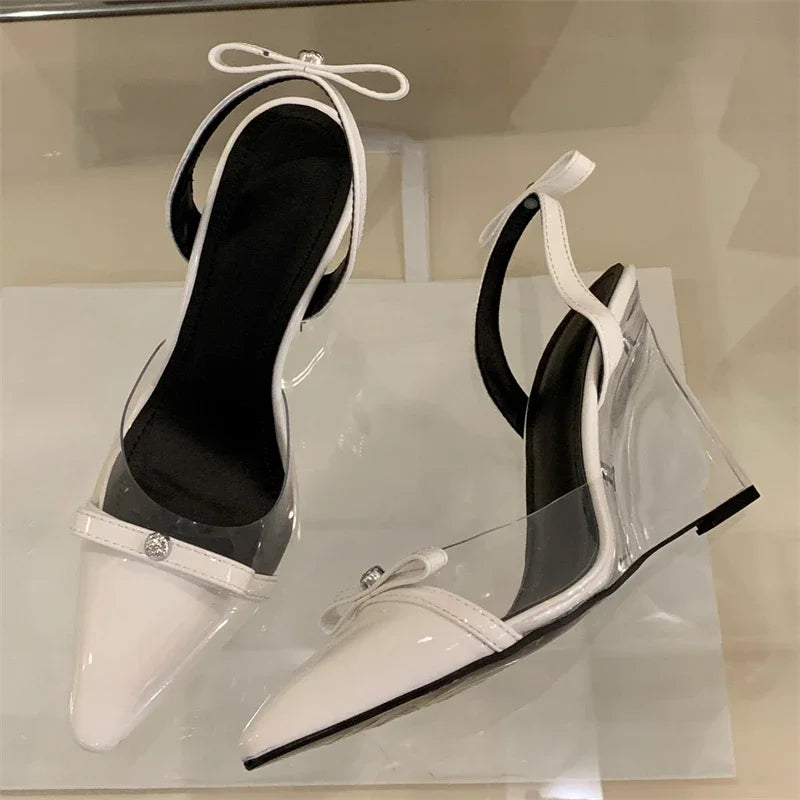 PVC Transparent Pumps Crystal Wedges Heels Shoes