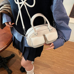 Women's Double Pockets Crossbody Satchel Bag