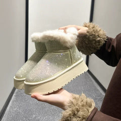 Women's Diamond Pattern Winter Boots with Anti-Slip Soles