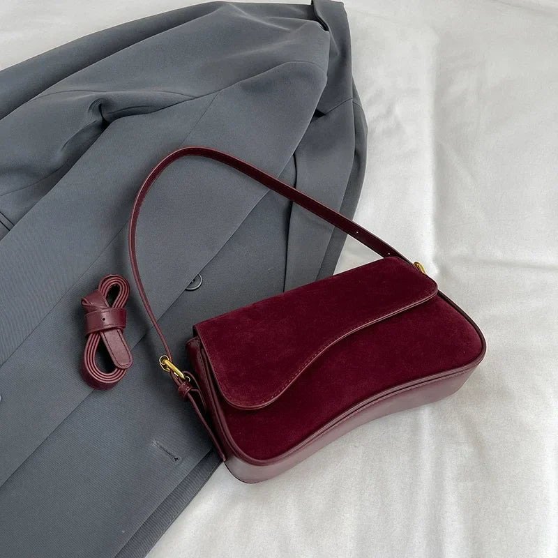 Small Vintage Faux Leather Underarm Bag
