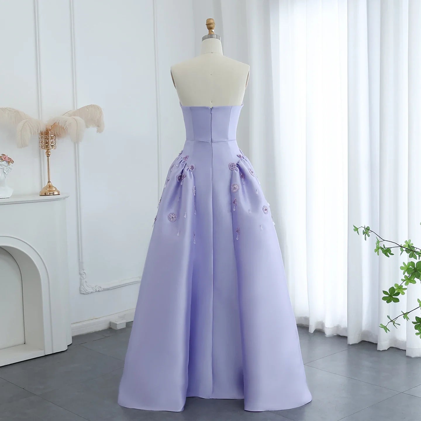 Lilac Pearl A-Line Evening Dress