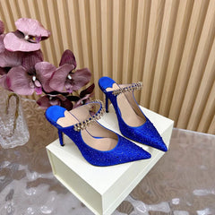 Silk Crystals Super High Heeled Shoes