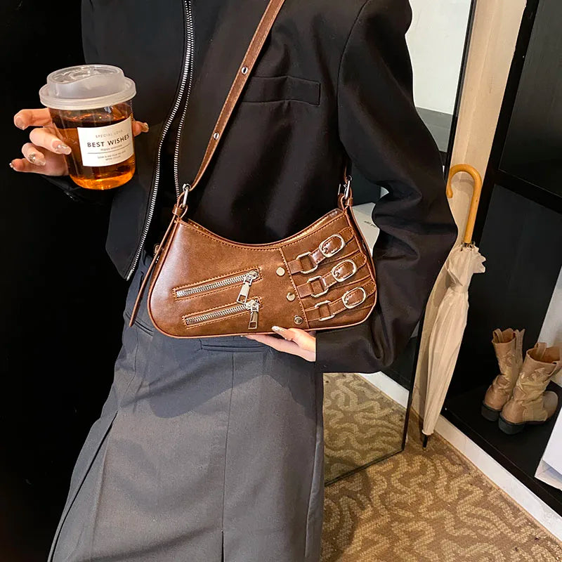 Small Faux Leather Underarm Retro Handbags