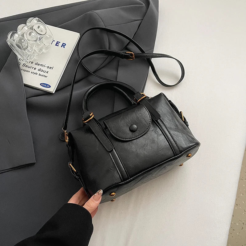 Pillow Design Small Faux Leather Crossbody Bag