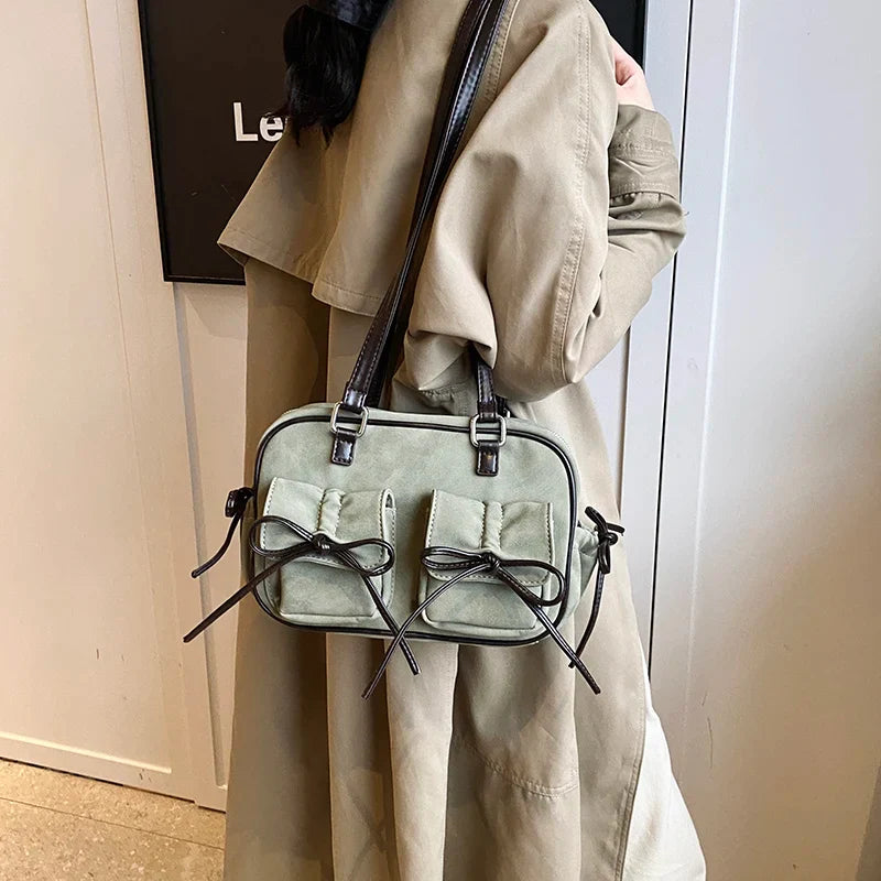 Small Bow Tie Double Pockets Underarm Bags