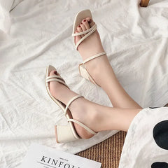 Square Open Toe Back Strap Sandals