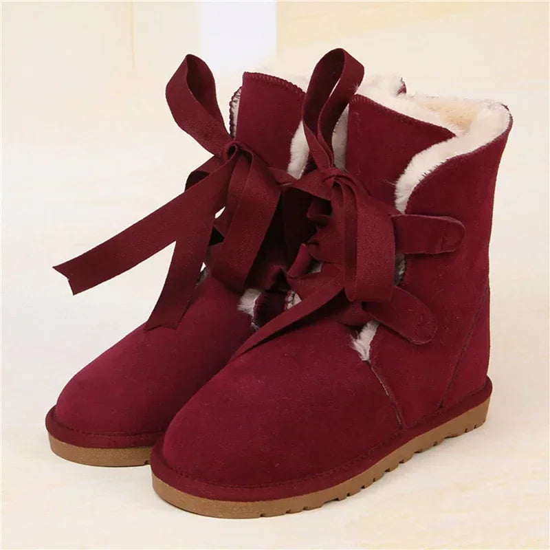 Plush Leather Non-slip Warm Winter Boots