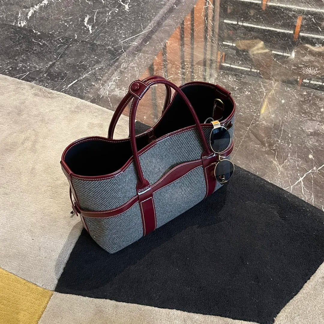 Large Capacity Crossbody Solid Top-Handle Bag