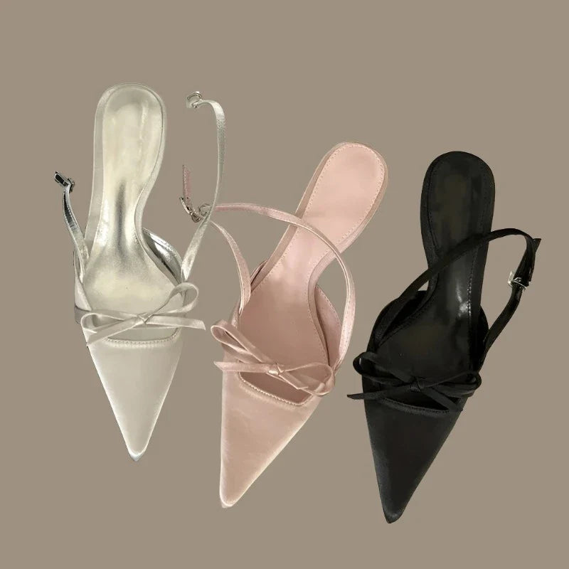 Silk Stripper Belt Buckle Thin Heels Shoes
