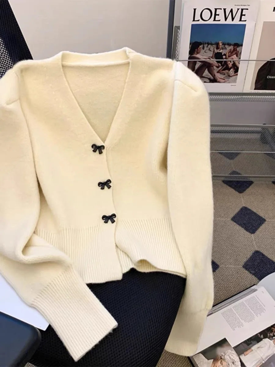 Bow Knitted Long Sleeve Kawaii Sweaters