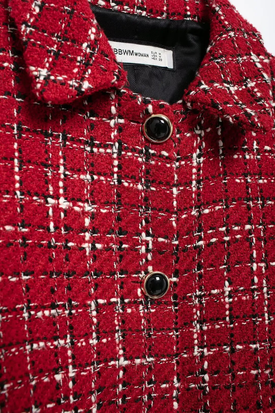 Plaid Lapel Coat and Side Zipper Short Suit