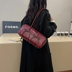Small Bow Tie Faux Leather Shoulder Bags