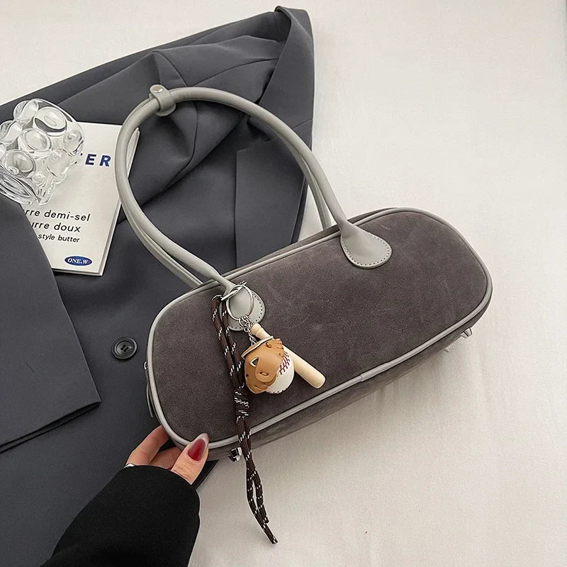 Faux Suede Retro Shoulder Bag for Women