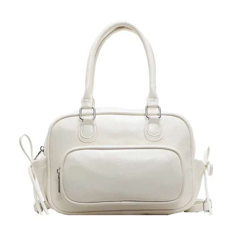 Faux Leather Crossbody Bags With Short Handle