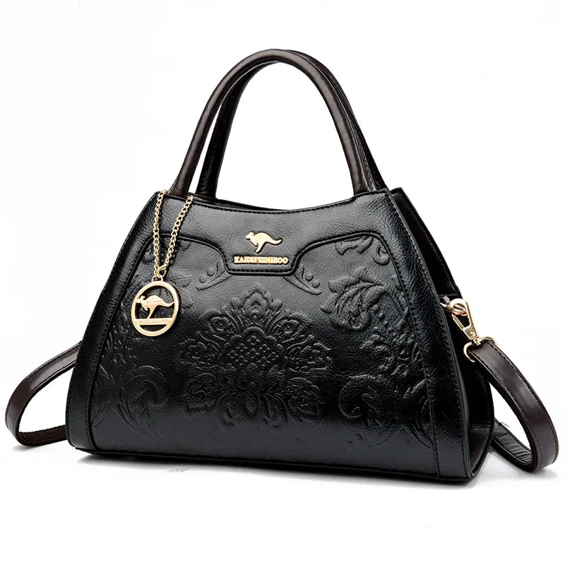 Zipper Pocket Crossbody Women Leather Shoulder Bags