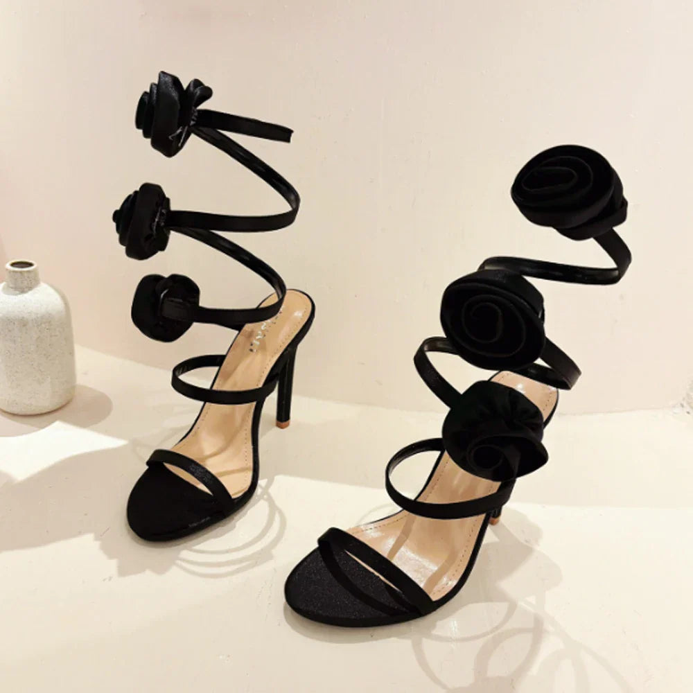 Lace-Up Heels Open Toe Wedding Sandals