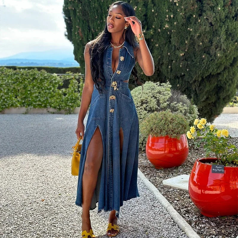 Denim Maxi Dress