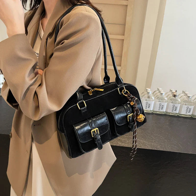 Small Double Pockets Zipper Underarm Bags